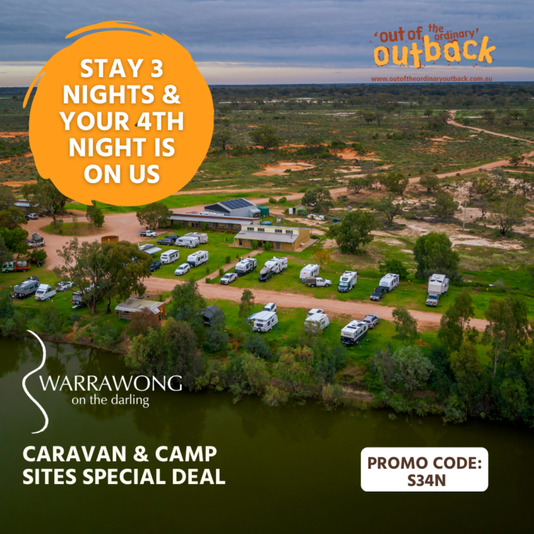 Unlock Outback Adventures: 3 Nights + 4th Night FREE! Use Code S34N 🌄🚐